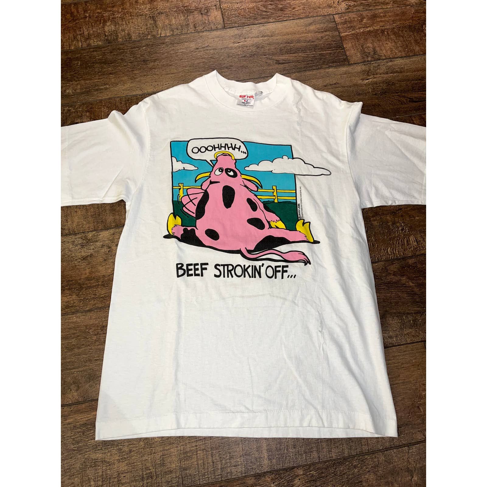 Vintage Beef Strokin Off Meme Tee Large Hoodie, Sweatshirt | FlexRushtees.com