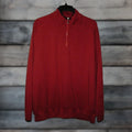 Vintage Alan Flusser Sport Pullover Men Xl Red 1 4 Zip Collared Long Sleeve Raglan Sweatshirt Sports