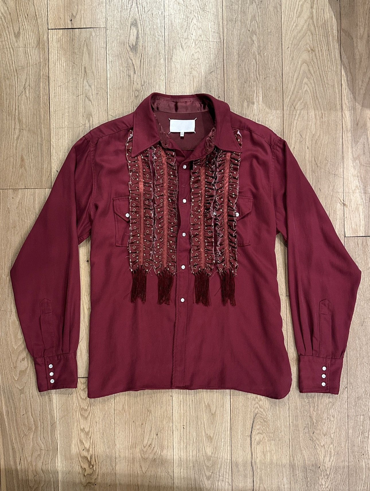 Margiela Maison Margiela Fw23 Shredded Scarf Shirt Showroom Sample Hoodie, Sweatshirt | FlexRushtees.com