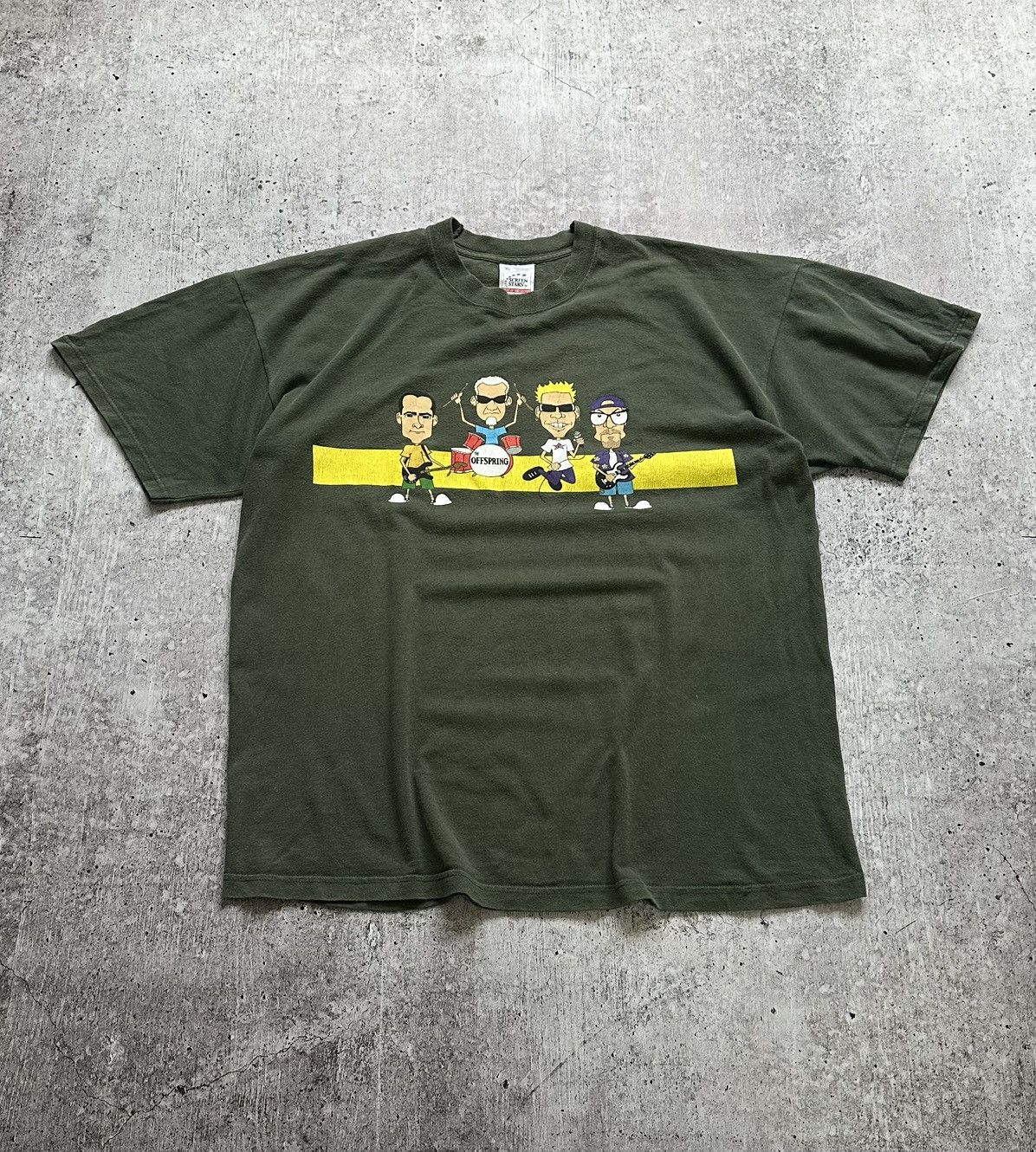 Band Tees 1999 Offspring Vintage Crewneck Cartoon Graphic Rock Tee Hoodie, Sweatshirt | FlexRushtees.com
