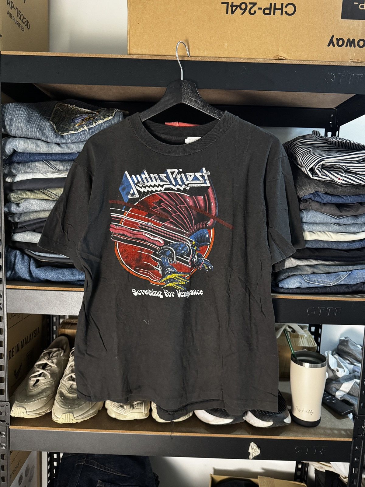 Vintage Band Tee Judas Priest Screaming For Vengeance 80s 90 Hoodie, Sweatshirt | FlexRushtees.com