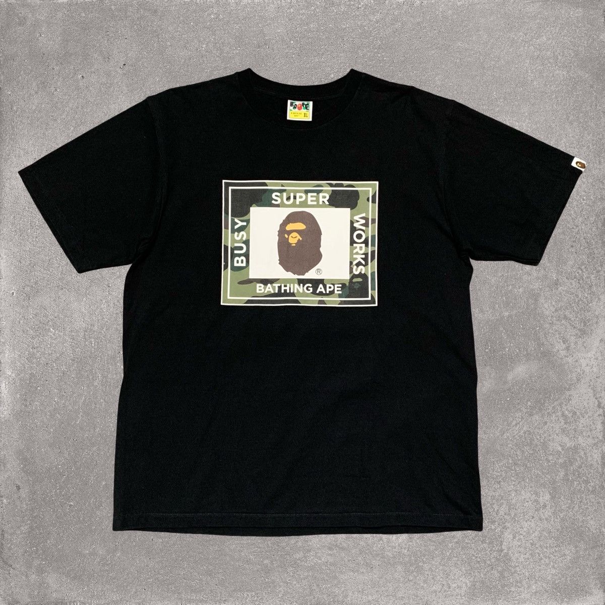 Bape Xl Busy Works Super Black Tee A Bathing Ape Hoodie, Sweatshirt | FlexRushtees.com