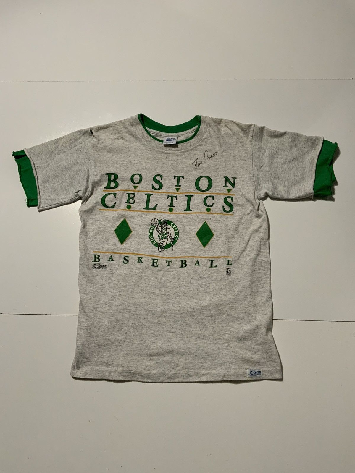 Salem Sportswear X Vintage Vintage 90s Salem Boston Celtics Dave Cowens Signed T Shirt Hoodie, Sweatshirt