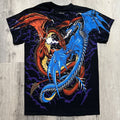 Blue Liquid Blue Dragon T Shirt Fire Ice Aop Fantasy Small Hoodie, Sweatshirt | FlexRushtees.com