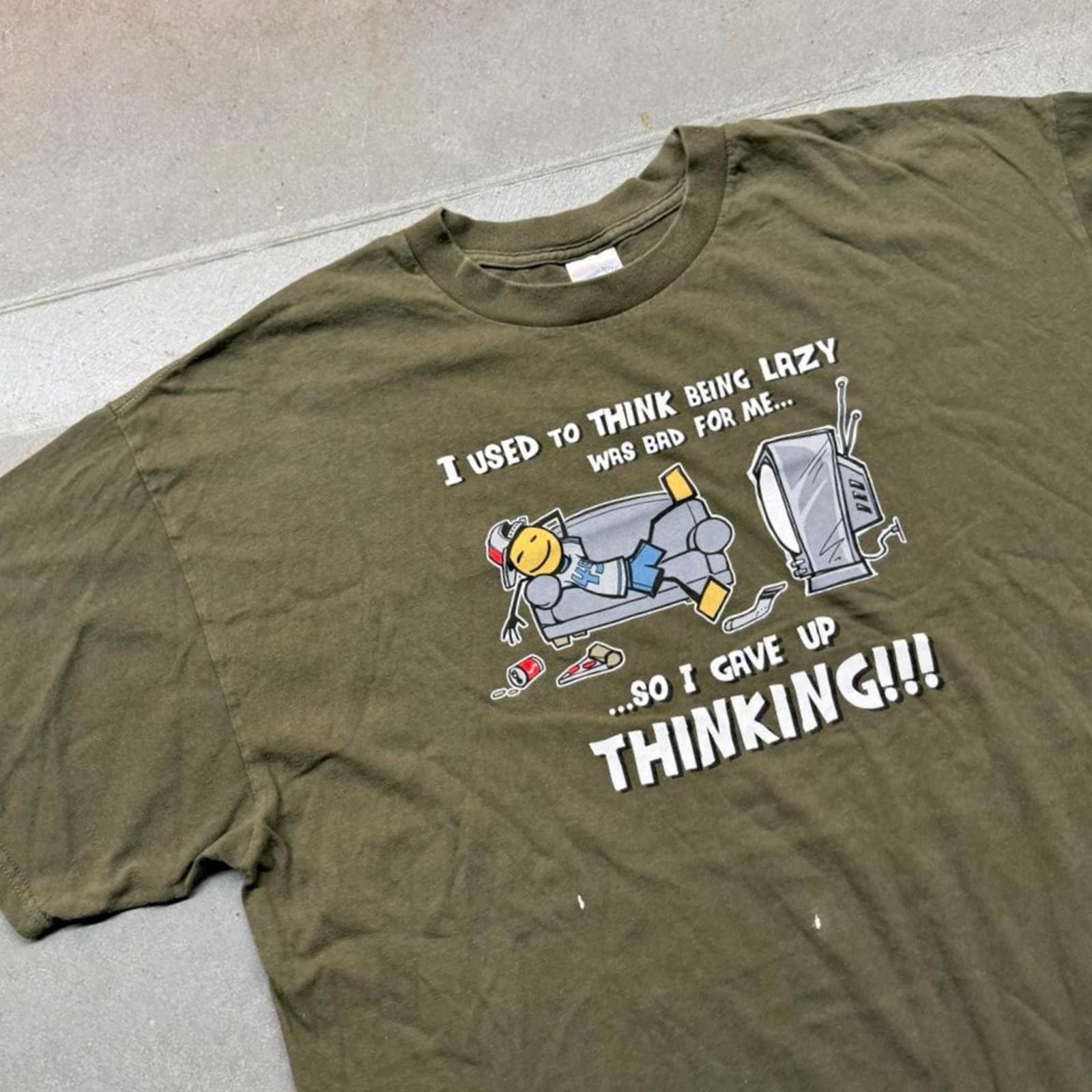 Other Vintage Y2k I Gave Up Thinking Faded Humor Graphic Shirt Hoodie, Sweatshirt | FlexRushtees.com