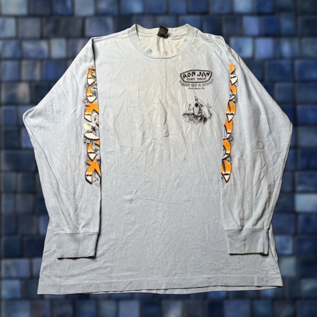 Vintage Ron John Surf Shop T Shirt Mens M Blue Logo Beach Surfer Usa 90s Hoodie, Sweatshirt | FlexRushtees.com