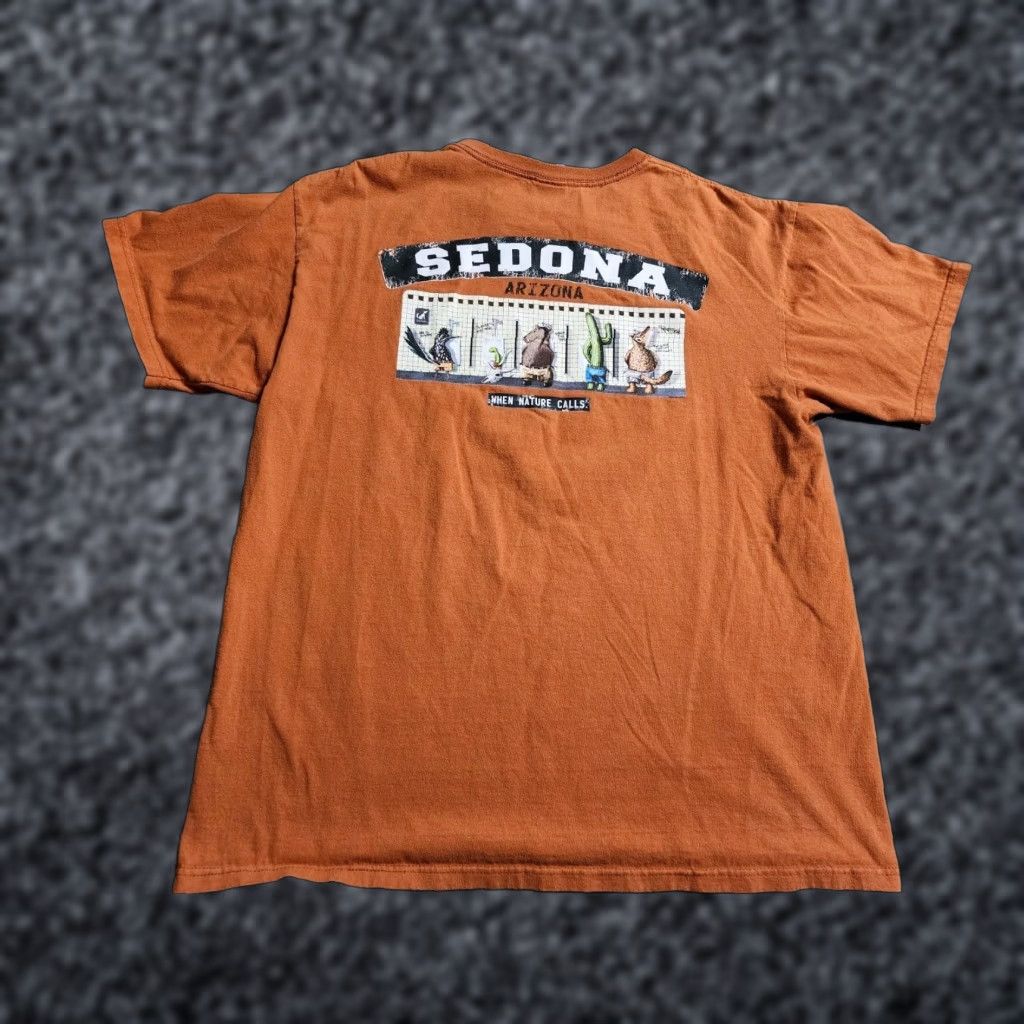Vintage The Duck Co Arizona Nature Calls Funny T Shirt Mens Xl Orange Distressed Hoodie, Sweatshirt | FlexRushtees.com