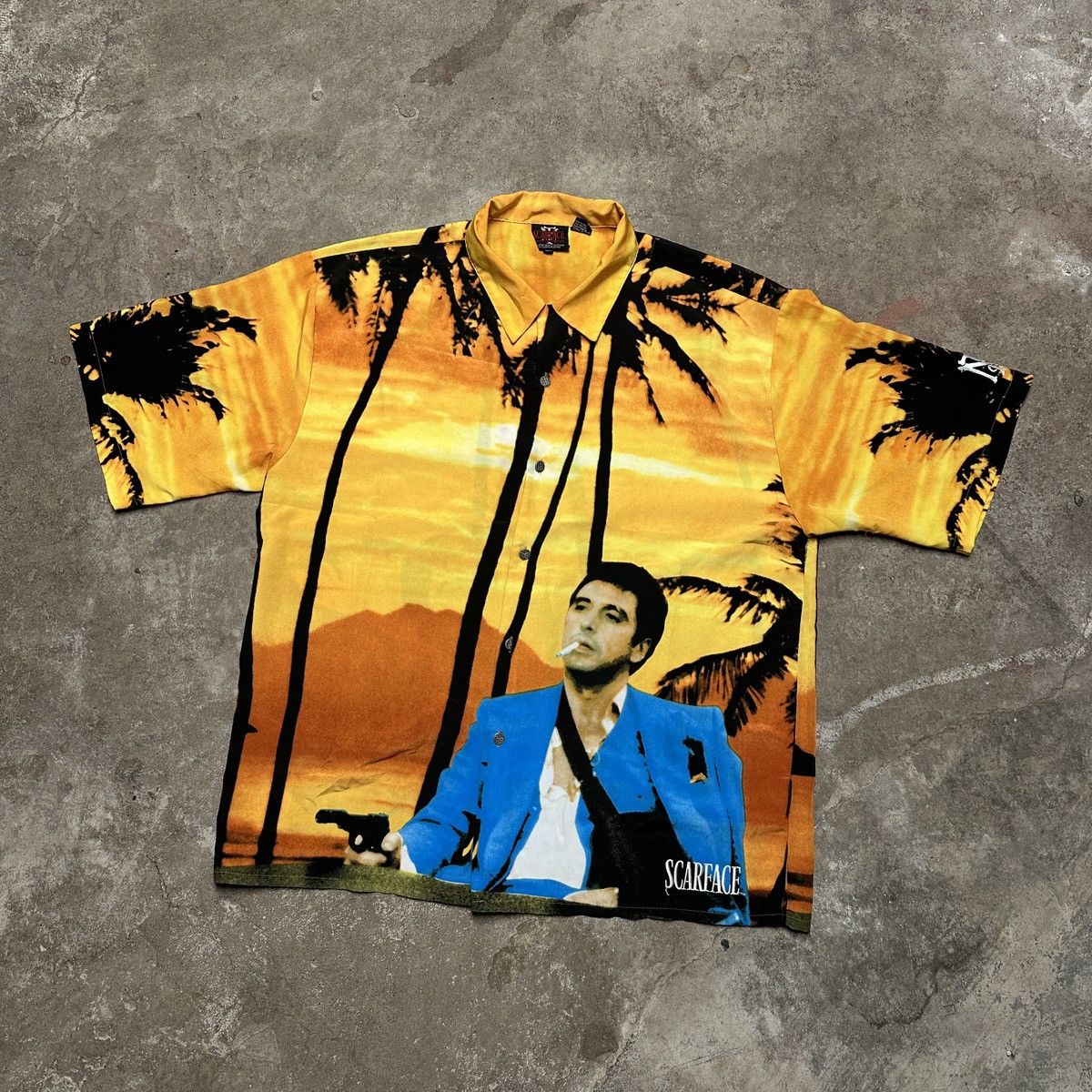 Vintage 2000s Xxxl Scarface Camp Collar Hawaiian Shirt