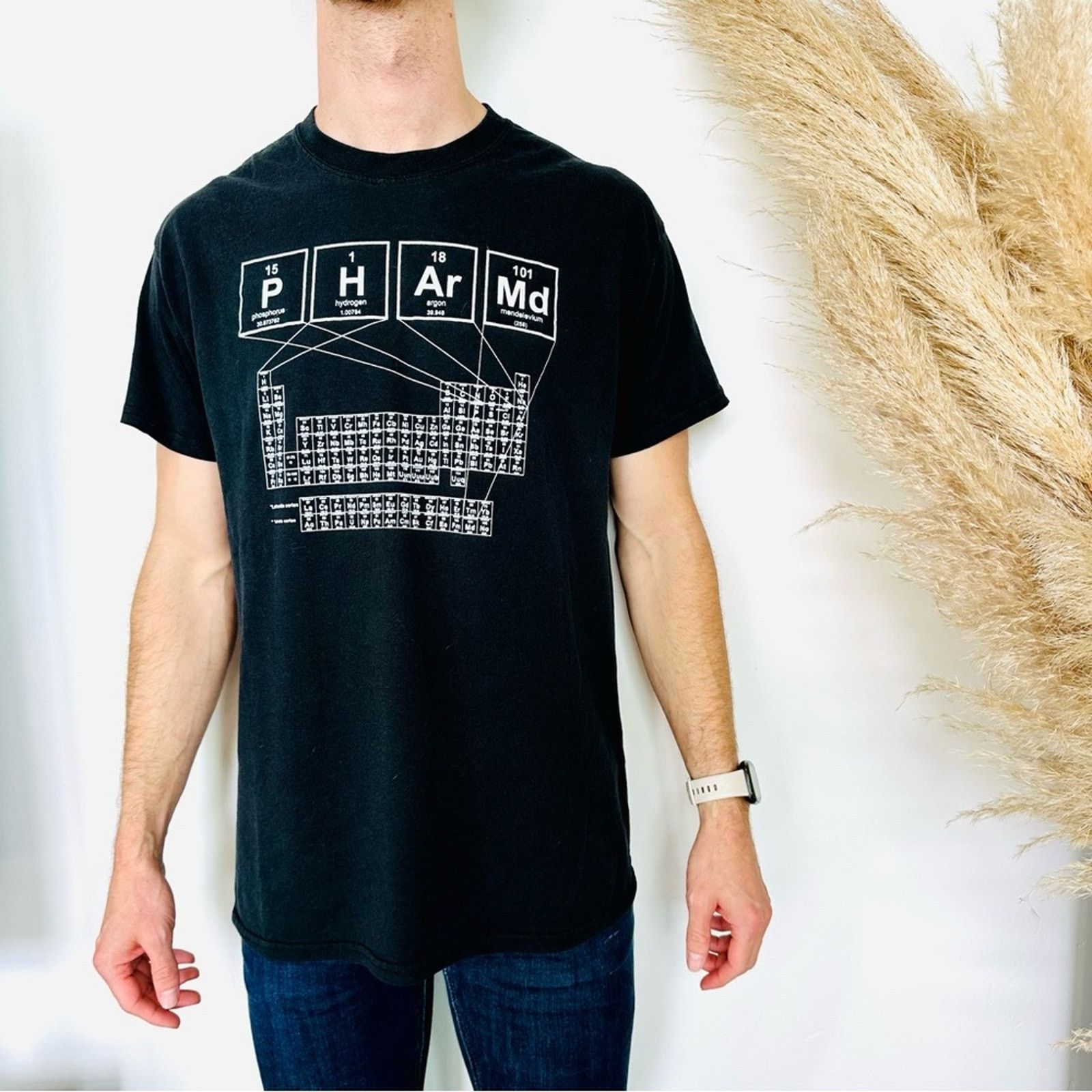 Mens Vintage Black White Periodic Table University Tee Shirt Hoodie, Sweatshirt | FlexRushtees.com