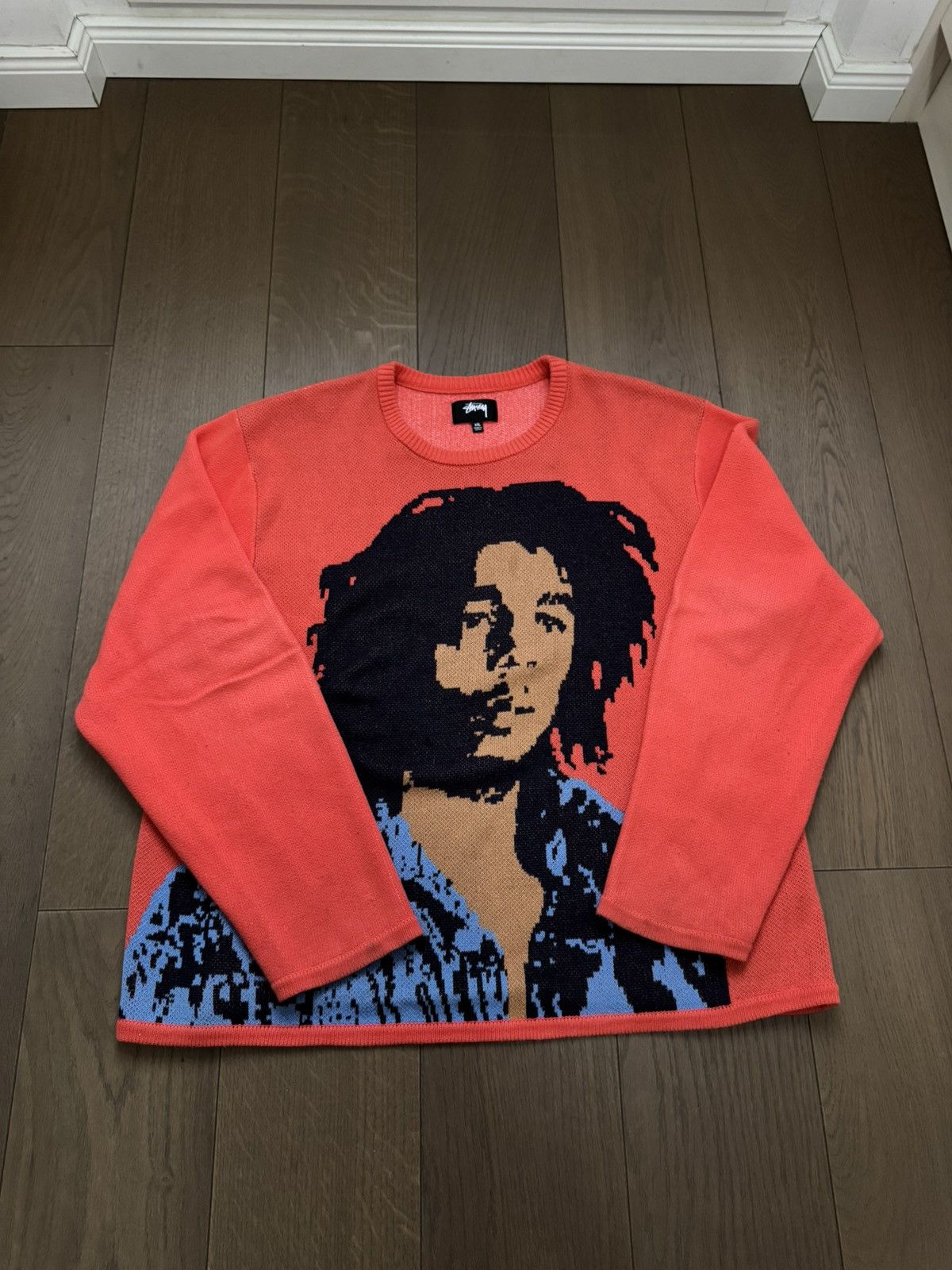 Stussy X Bob Marley Knit Sweater Orange T-Shirts, Hoodie, Sweatshirt | AU16VibeMintTees.com
