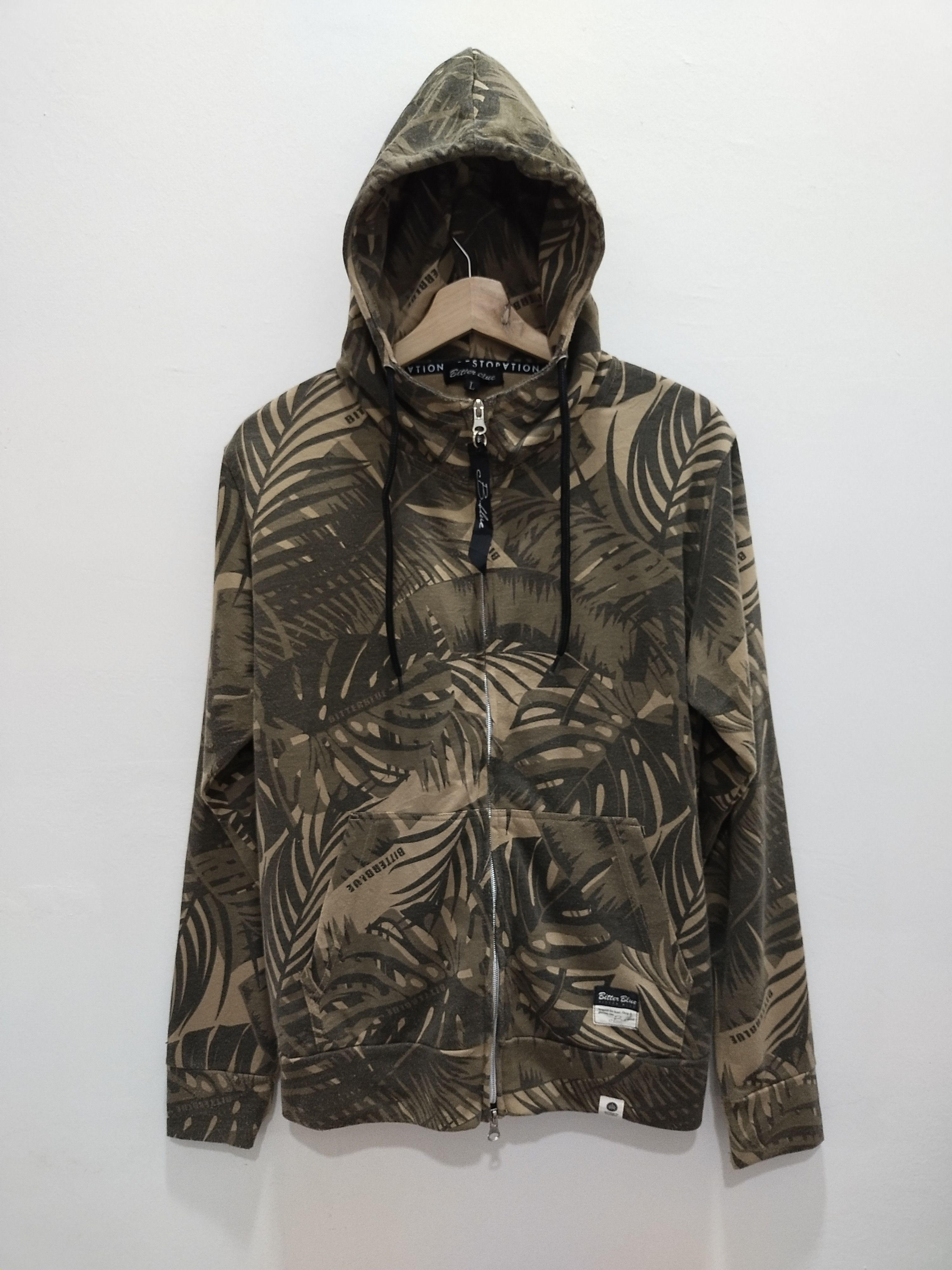Japanese Brand Bitter Blue Restoration Full Printed Hoodie Full Zipper
