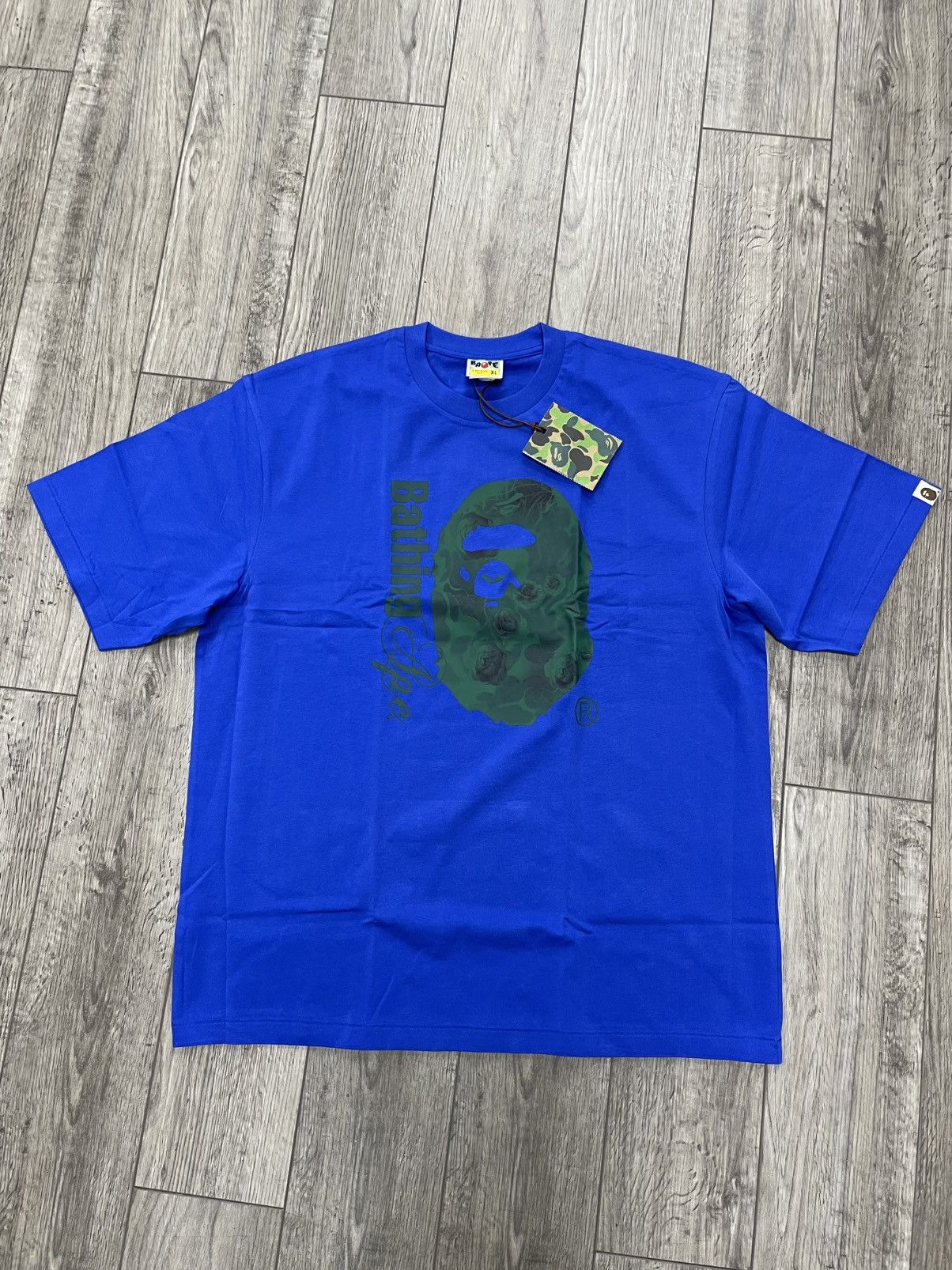 Xl Bape Green Floral Camo Ape Head Tee