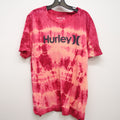 Hurley Orange Red Tie Dye Trippy Festival Tee T Shirt Size Xl