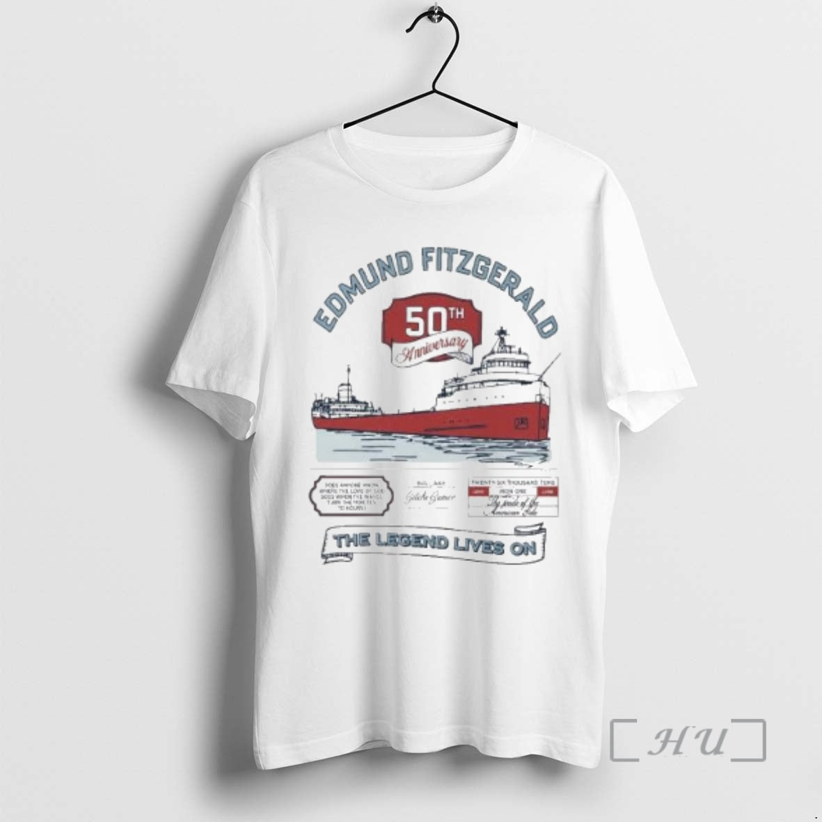 Officials Edmund Fitzgerald 50th Anniversary Legend Lives Circle White T-Shirts, Hoodie, Sweatshirt