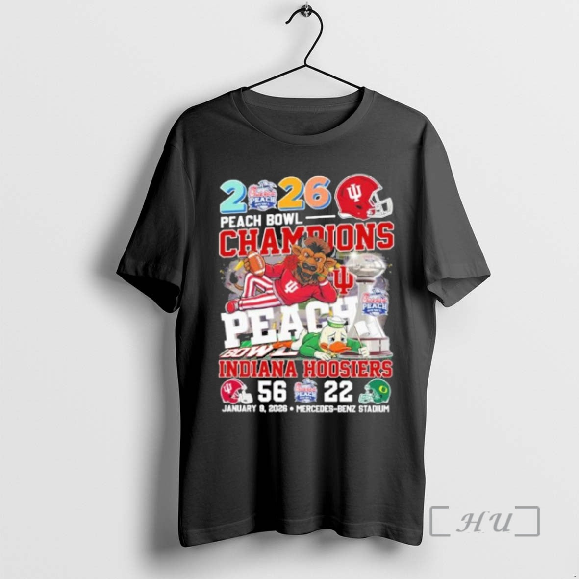 Officials Iu Football Mascot Peach Bowl Champions 2026 T-Shirts, Hoodie, Sweatshirt
