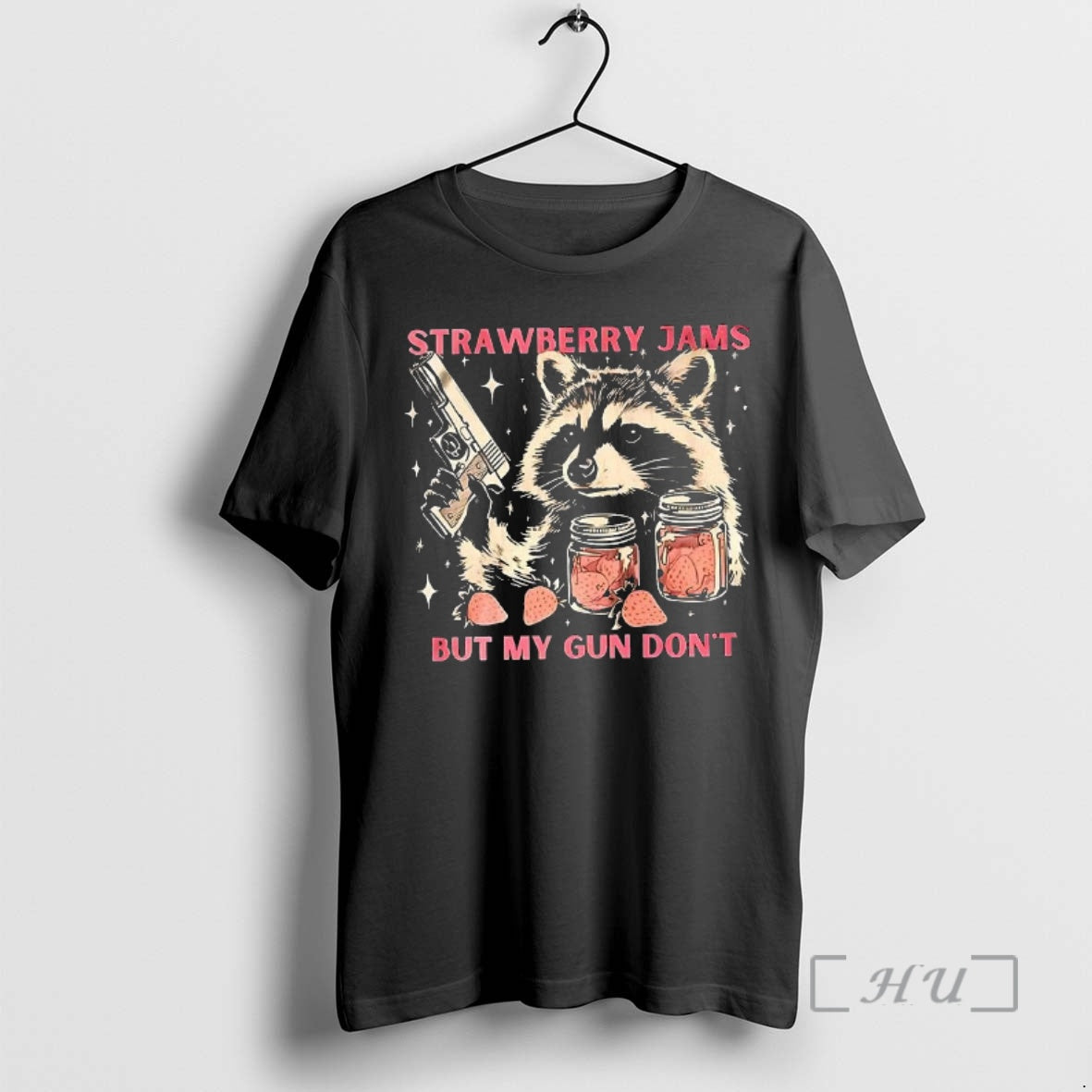 Officials Raccoon Strawberry Jams But My Gun Dont Meme T-Shirts, Hoodie, Sweatshirt