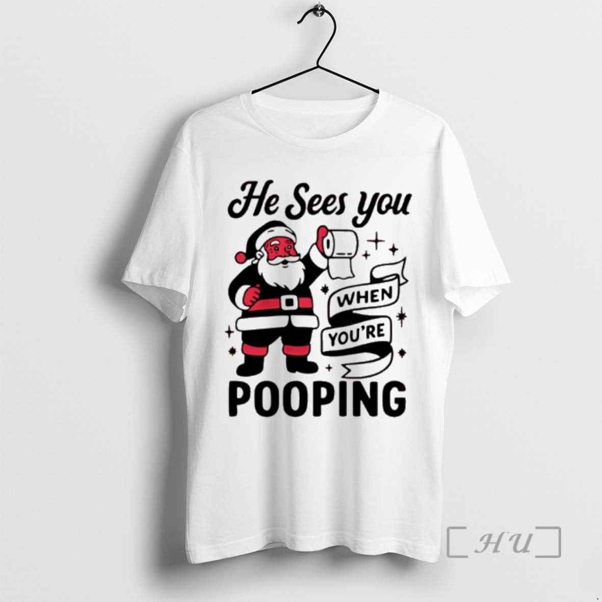 Officials Santa Claus He Sees You When Youre Pooping T-Shirts, Hoodie, Sweatshirt