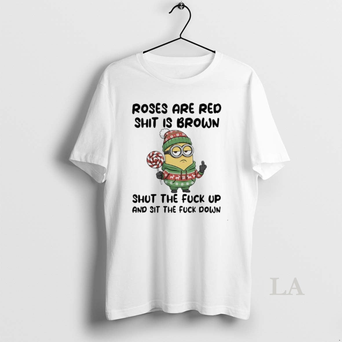 Original Minion Middle Finger Roses Are Red Shit Is Brown Shut Fuck Up T-Shirts, Hoodie, Sweatshirt