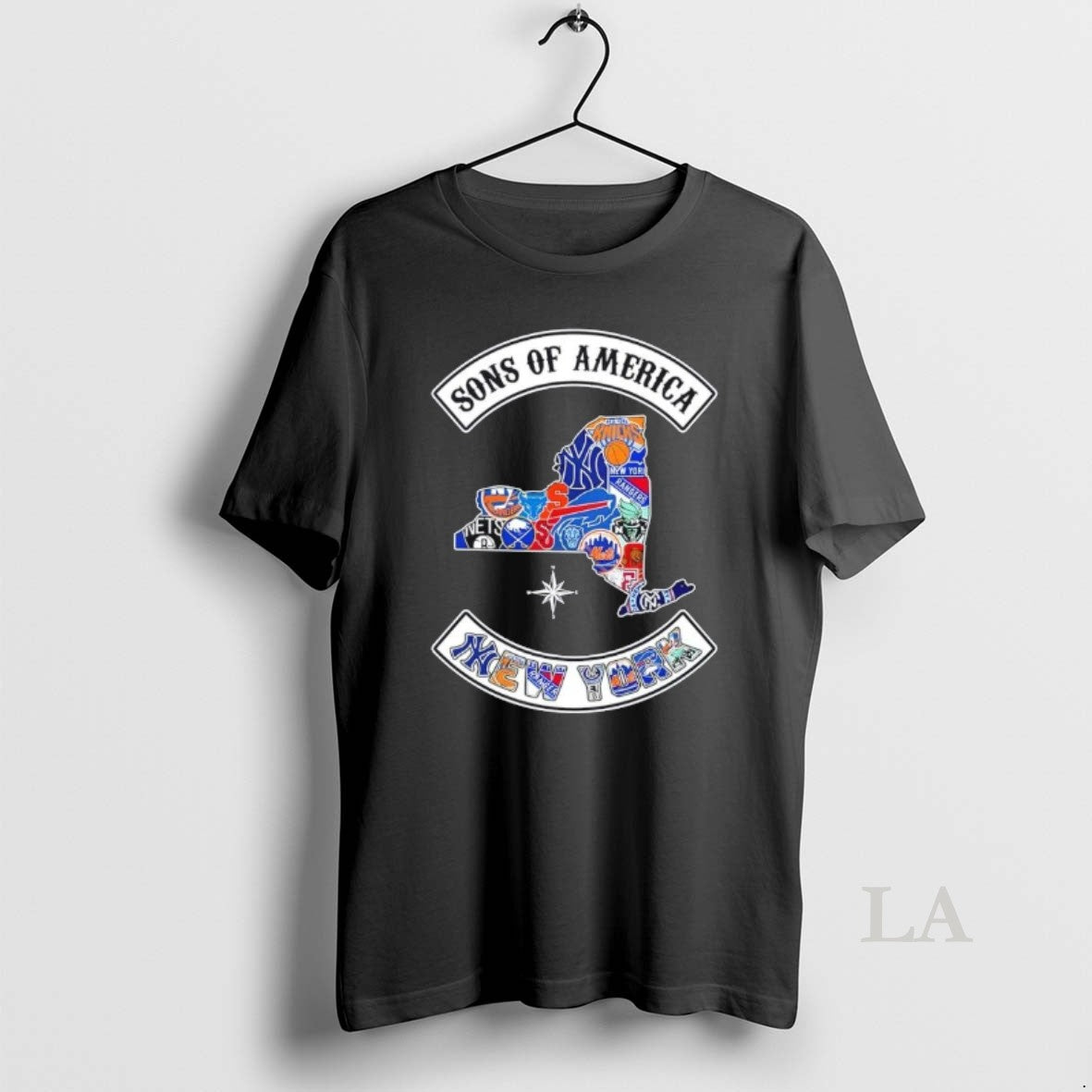 Original Son America New York Map Sports Logos Combine T-Shirts, Hoodie, Sweatshirt