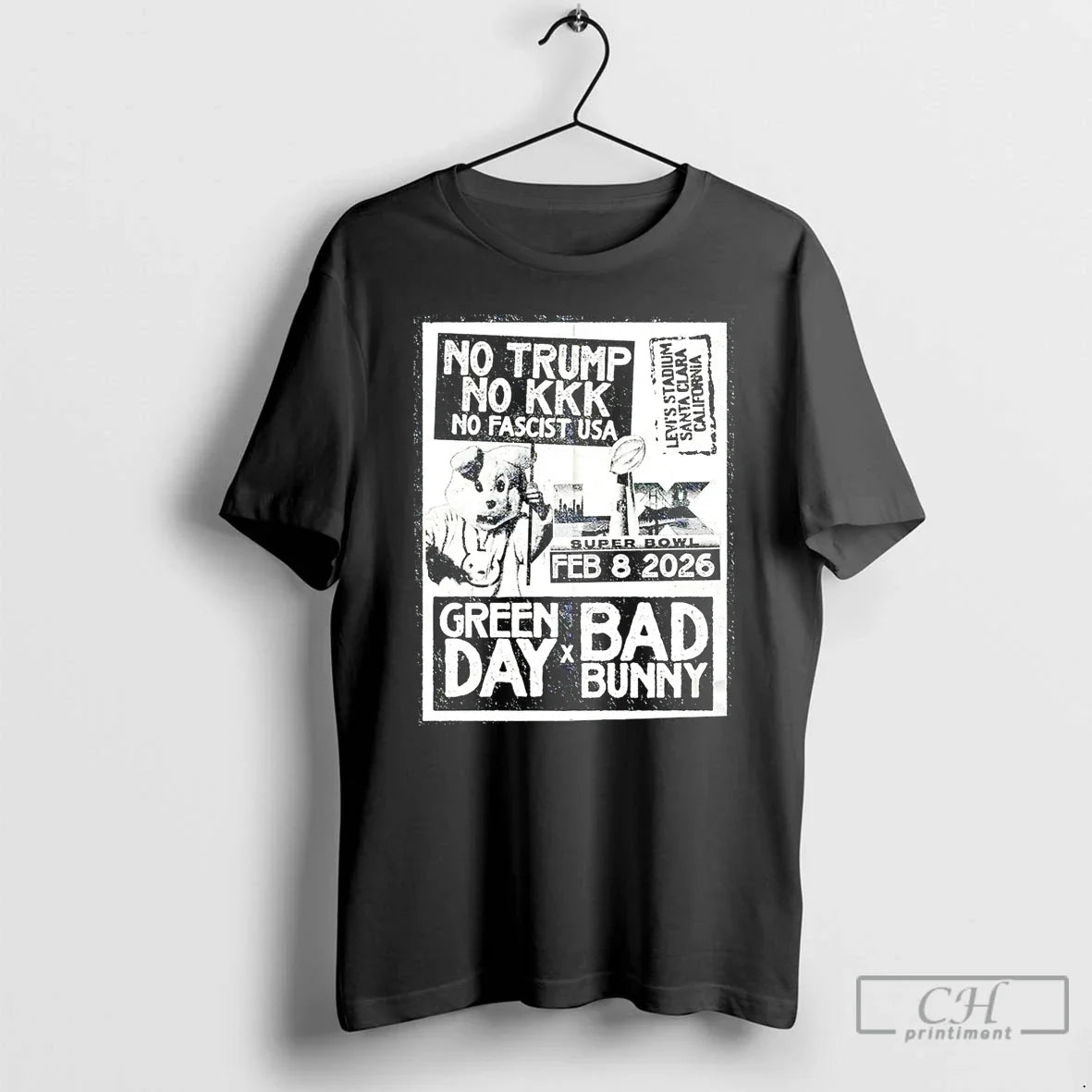 Donald Trump No Trump No Kkk No Fascist Usa Green Day X Bad Bunny T-Shirts, Hoodie, Sweatshirt