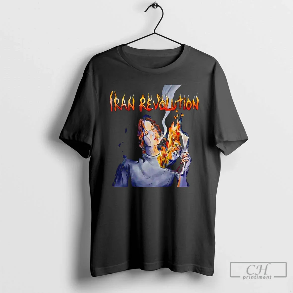 Iranian Lady Burning Khamenei Photo T-Shirts, Hoodie, Sweatshirt