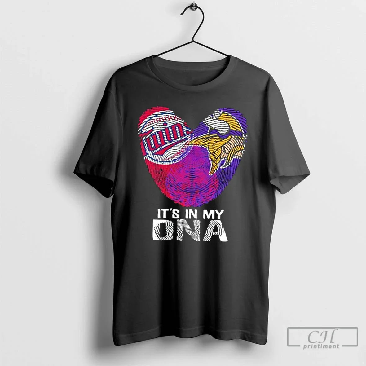 Minnesota Sports Twins X Vikings My Dna Fingerprint Heart T-Shirts, Hoodie, Sweatshirt