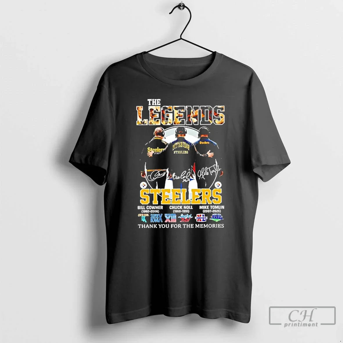 Legends Steelers Cowher Noll Tomlin Coach Thank You Memories T-Shirts, Hoodie, Sweatshirt