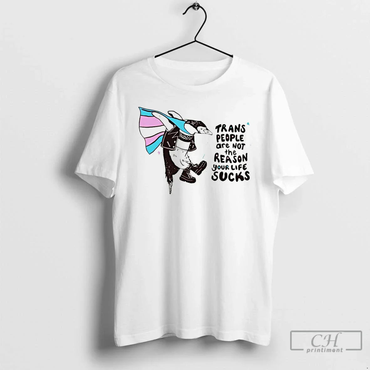 Trans People Are Not Reason Your Life Sucks Penguin Pride Flag Ornaments T-Shirts, Hoodie, Sweatshirt