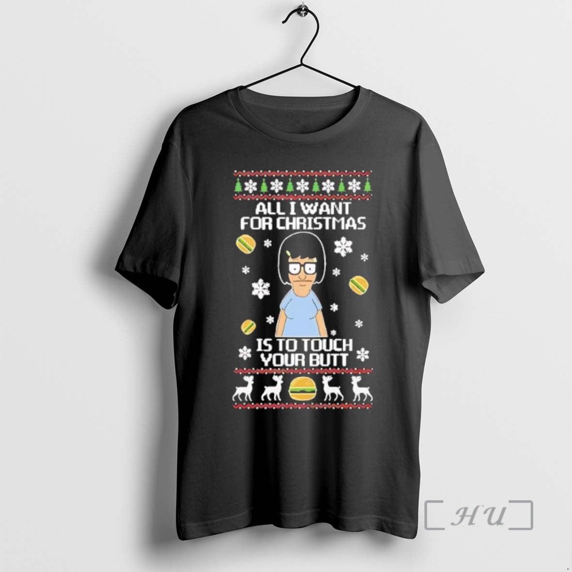 Trending Tina Belcher All I Want Is Touch Your Butt Ugly Black T-Shirts, Hoodie, Sweatshirt