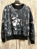 Ami Fall 2015 Black Floral Print Sweatshirt S