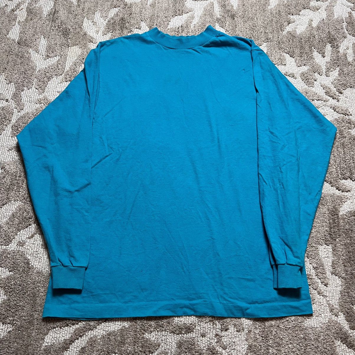 Vintage Fruit Of The Loom Longsleeve Blue Size Large