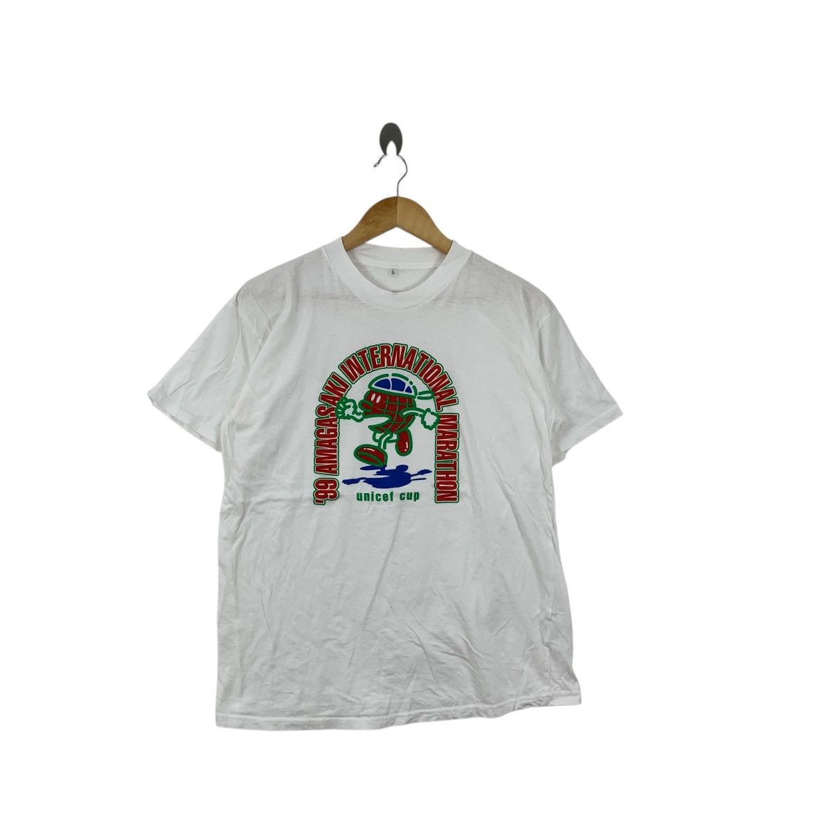 Vintage 1999 Amagasaki Unicef Marathon Japan Tee Shirt Top Hoodie, Sweatshirt | FlexRushtees.com