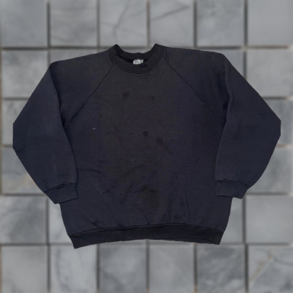 Vintage Screen Stars Black Crewneck Sweatshirt Mens Large Lightweight Pullover Sweatshirt Me