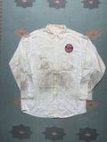 Vintage 50s 60s Work Shirt Pontiac Patch Car Grunge Medium