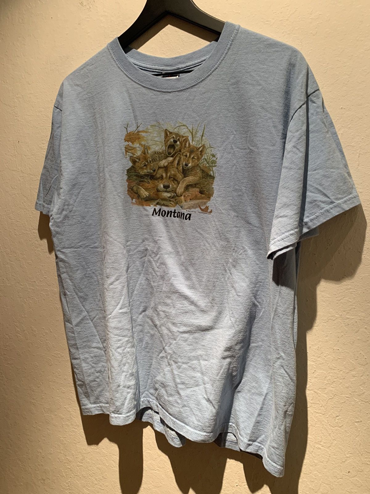 Rare Vintage Montana Fox Cubs Nature Jerzees T Shirt L