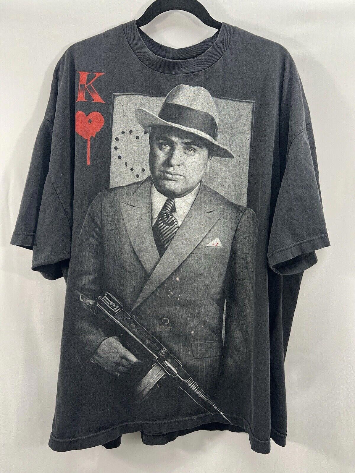 Designer Y2k Al Capone Scarface Gangster Double Sided T Size 3xl Tg