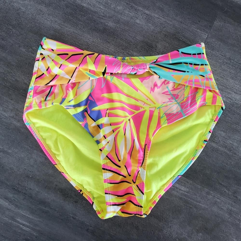 Rap Tees Multicolored Neon Nobo Tropical Bikini Bottoms