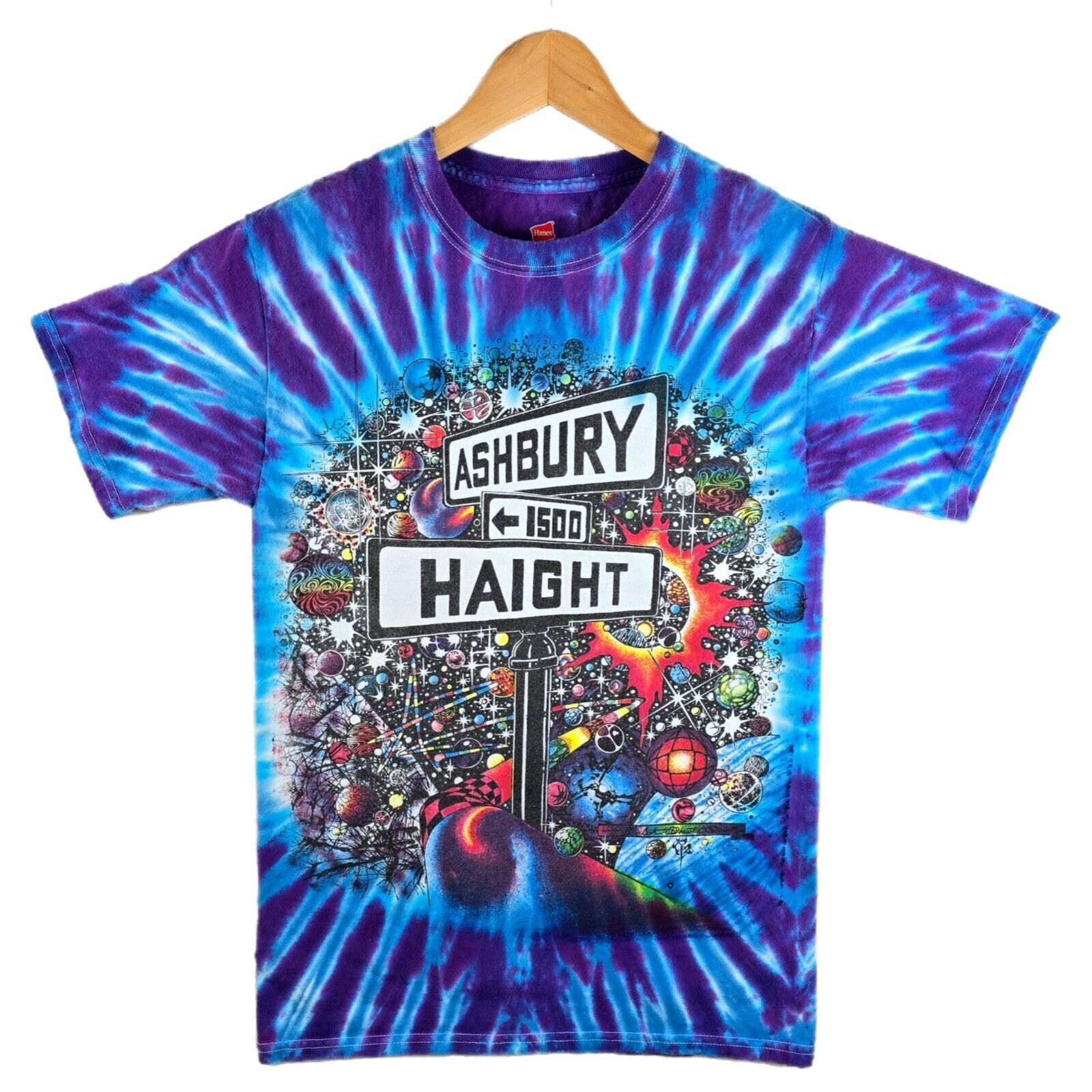 Hanes Vintage Haight Ashbury Shirt S Greatful Dead Artist Tie Dye