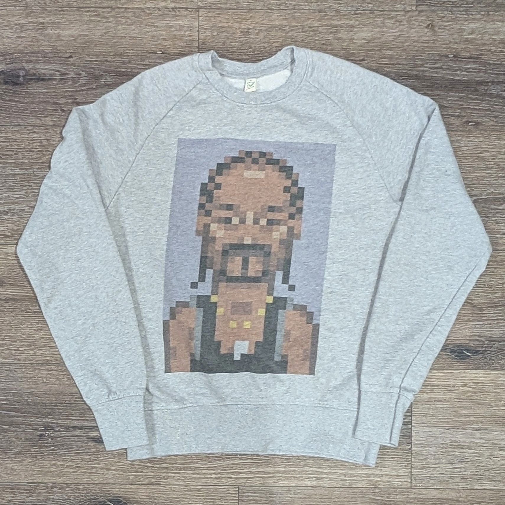 Dogg Pixelated Snoop Dogg Raglan Sweatshirt Size S T-Shirts, Hoodie | FlexRushtees.com
