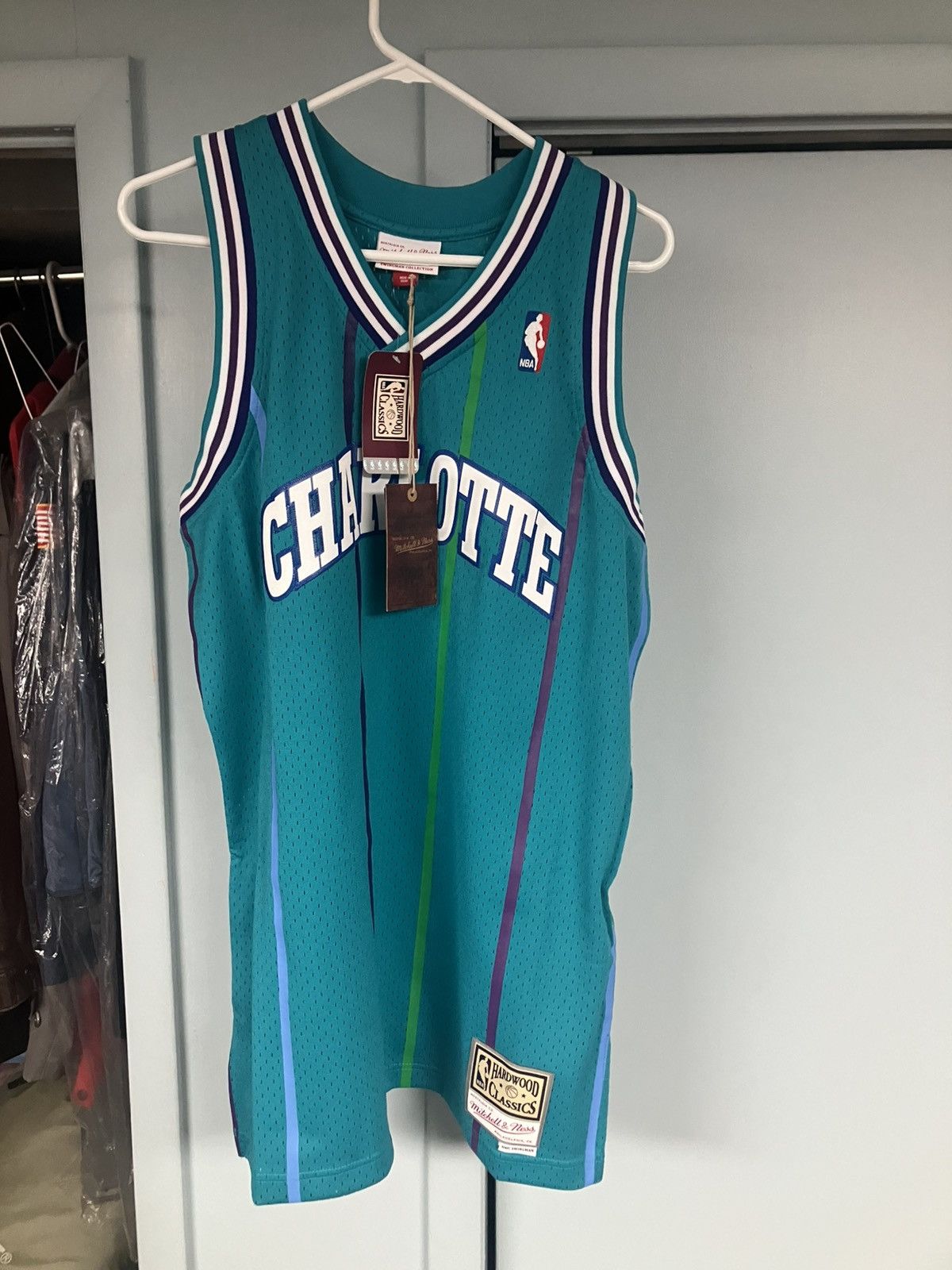 Ness Mitchell Ness Hwc Charlotte Hornets Nba Basketball Jersey