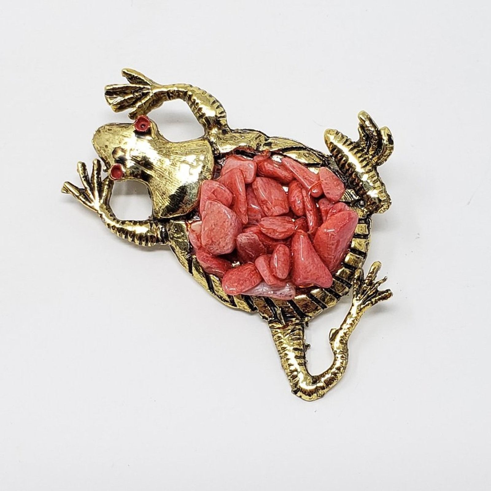 Other Gold Tone Frog Brooch Blush Rose Colored Stone Body Red Eyes T-Shirts, Hoodie, Sweatshirt | AU16VibeMintTees.com