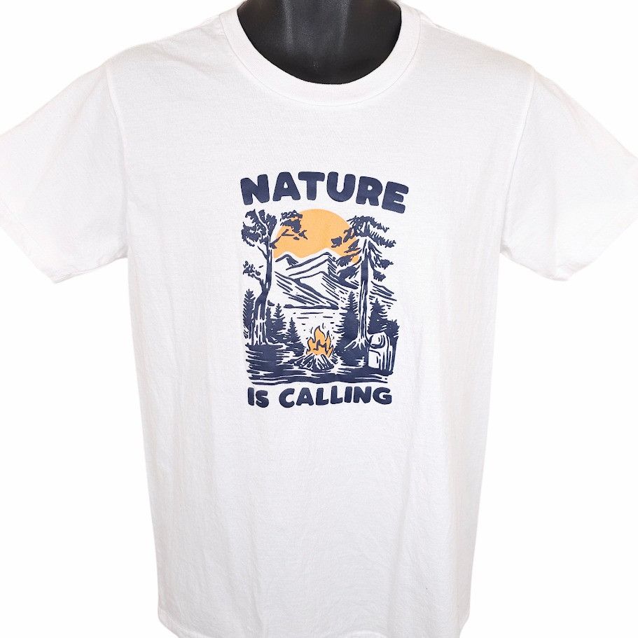 Other Camping T Shirt Mens Size Medium White Nature Is Calling