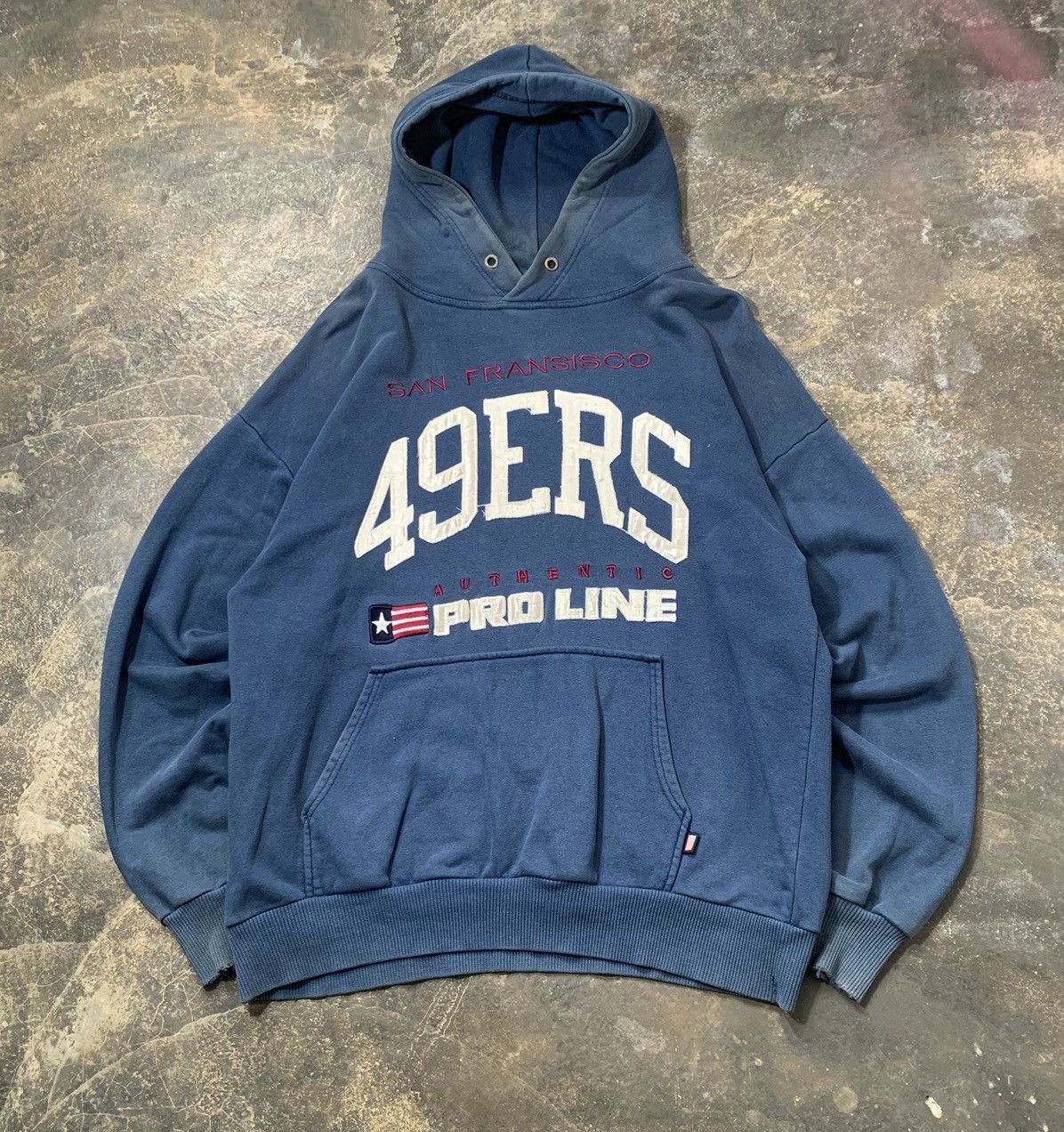 Vintage Faded 49ers Patches Hoodie