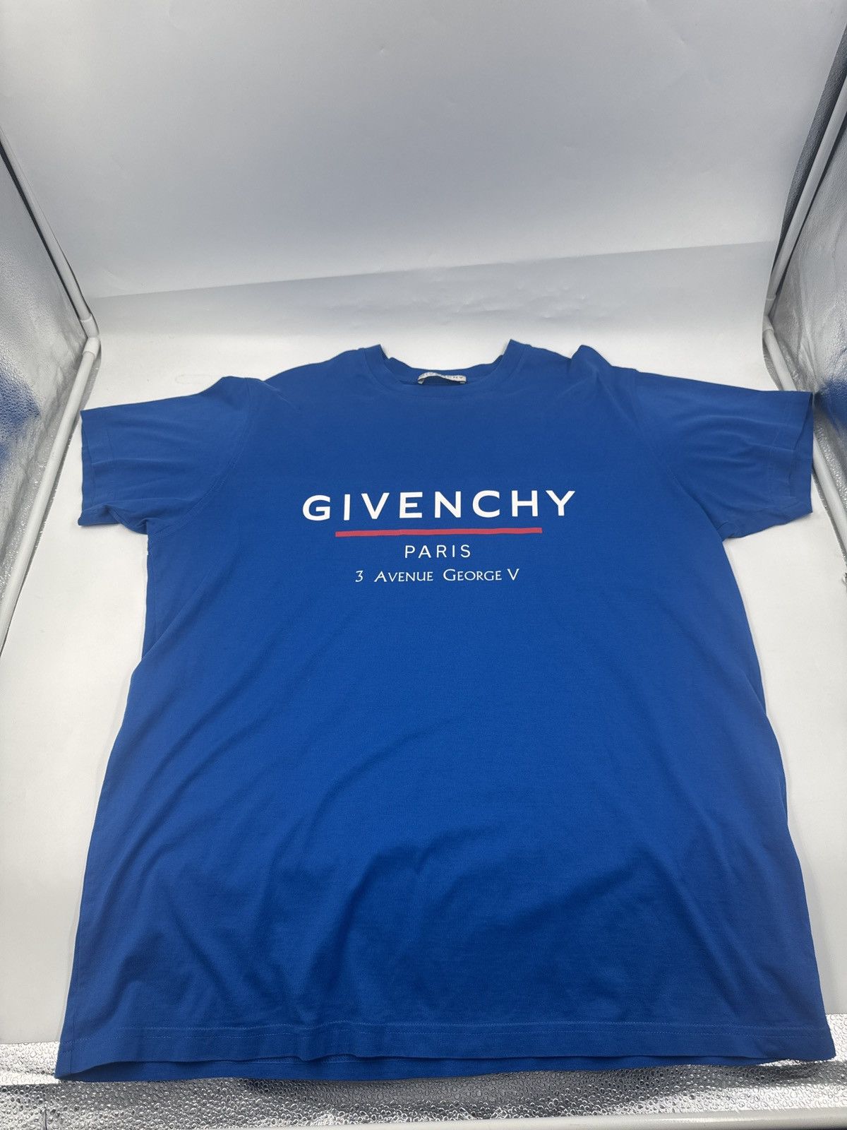 Givenchy Address Logo Oversized Ocean Blue T Shirt