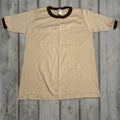 Sears Vintage 70s Ringer T Shirt Youth Size 16 Brown Surf Skater Cotton Blend Made Usa