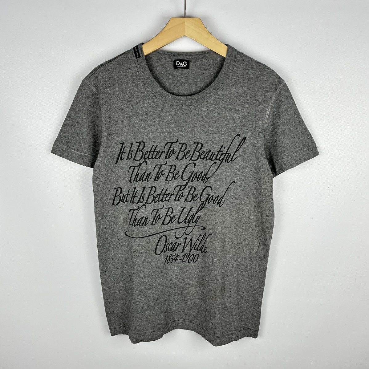 Gabbana Designer Dolce Gabbana Oscar Wilde Slogan Big Logo T Shirt Hoodie, Sweatshirt | FlexRushtees.com