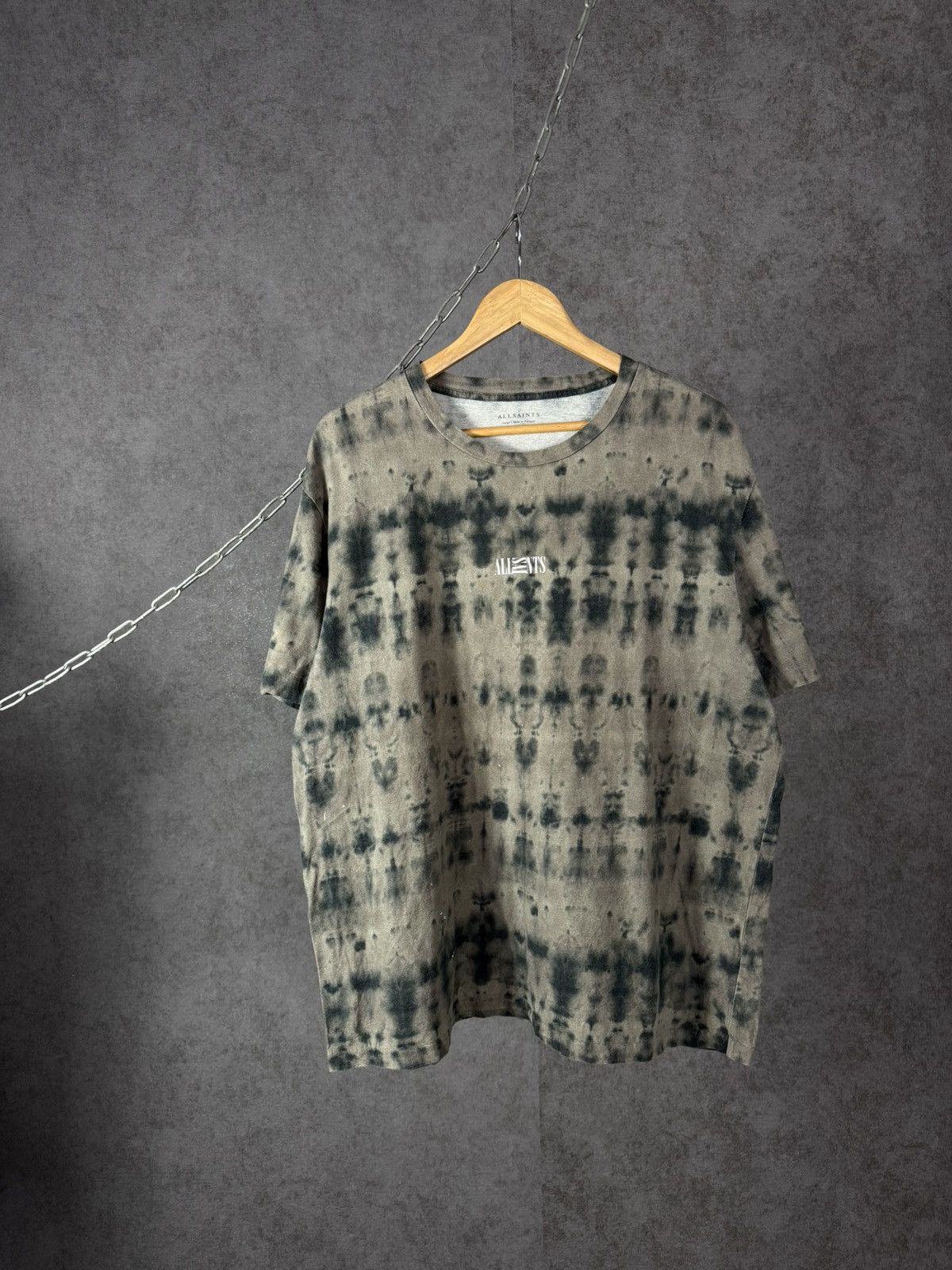 Allsaints Designer Art Crazy Center Logo Tee Hoodie, Sweatshirt | FlexRushtees.com