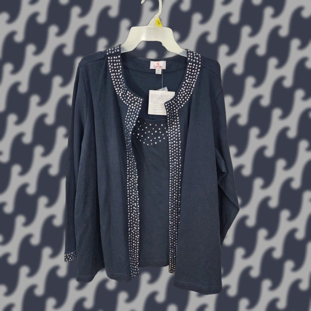 Factory Quacker Factory Womens Plus Size 2x Top Blouse Sweater New Black