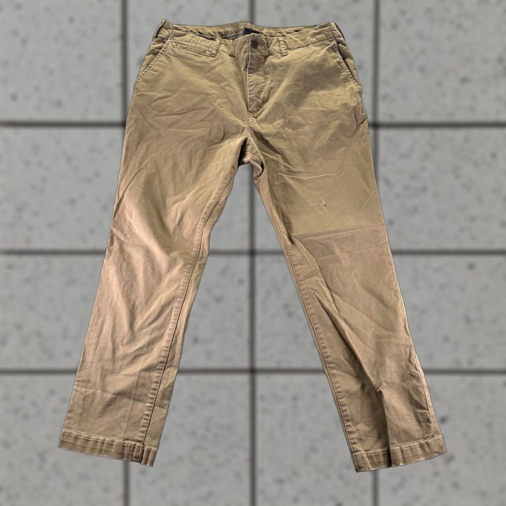 Eagle Outfitters American Eagle Outfitters Pant Mens 36x28 Khakis Slim Straight Brown Cotto