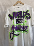Vintage Worlds Best Grandma Boxy Airbrush 90s Y2k Art Tee Hoodie, Sweatshirt | FlexRushtees.com
